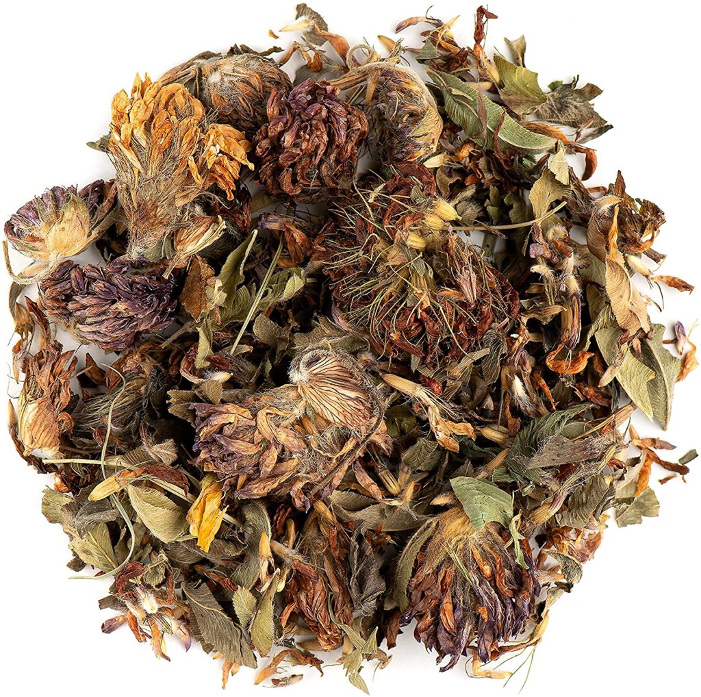 Organic Red Clover Leaf and Blossoms
